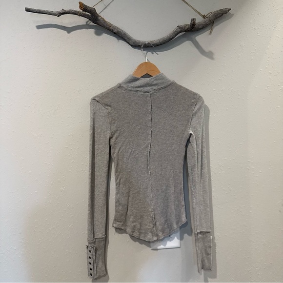 We the Free Freya Mock Neck Top in Grey - Picture 8 of 13